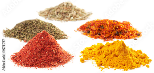 Fototapeta Naklejka Na Ścianę i Meble -  Piles of different spices