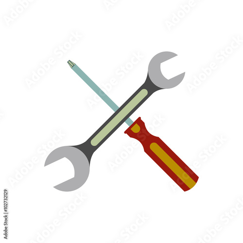 Wrench and screwdriver flat icon