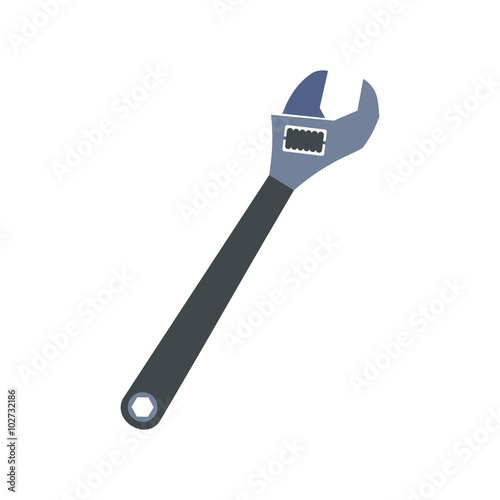 Adjustable wrench flat icon 