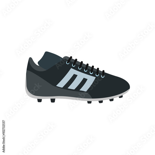 Sport shoe with cleats flat icon 