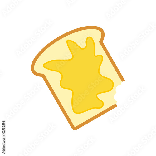 Slice of bread with honey