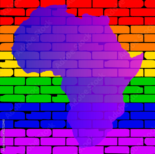 Transexual Rainbow Wall With Africa Map