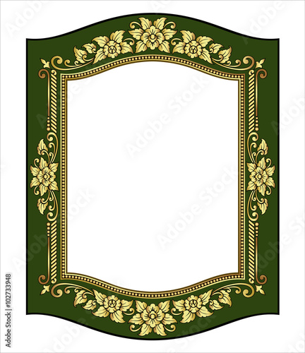 Vector vintage border frame engraving with retro ornament Vector