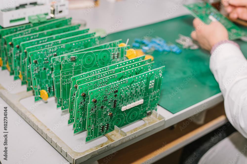 Obraz premium microchip production factory