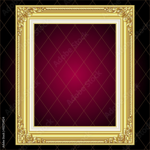 Vector vintage border frame engraving with retro ornament Vector