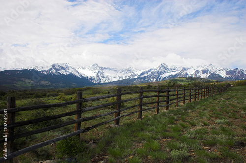 Mountain landscape and fence