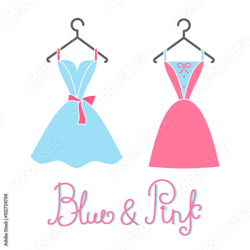 ?ocktail dresses blue and pink