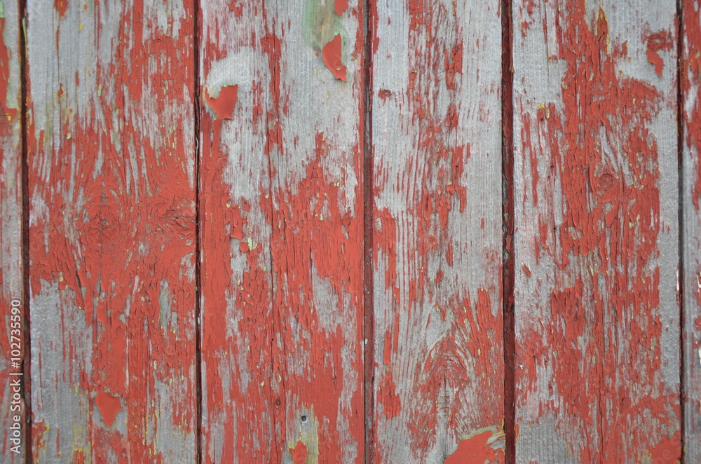 Brocken Red Paint on Wood Brocken Red Paint on Wood
