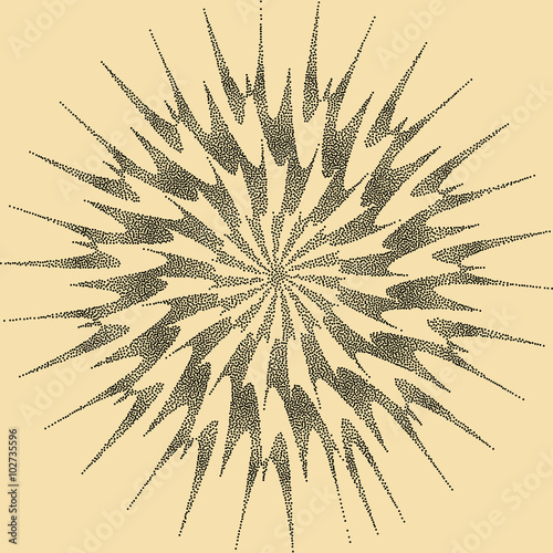 Sun Burst Design Stipple Effect