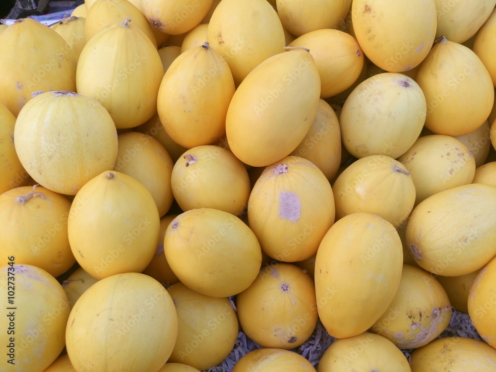 Full frame shot of honeymelons for sale Full frame shot of honeymelons for sale