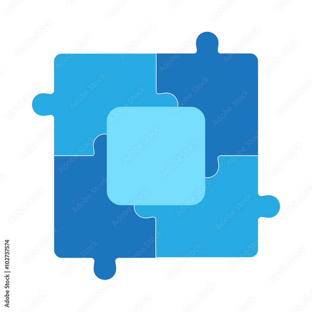 Color Puzzle set of five pieces Color Puzzle set of five pieces