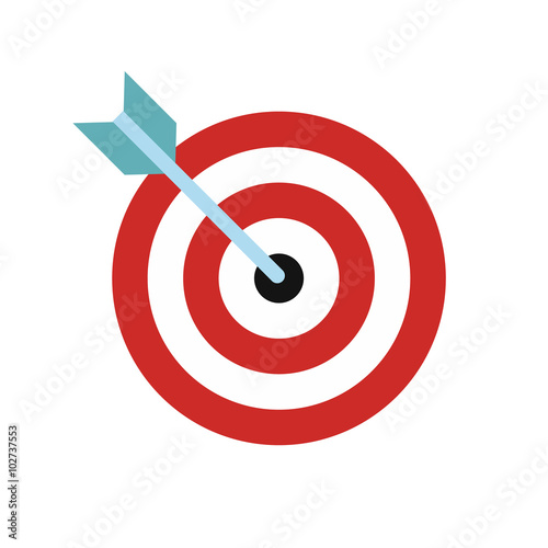 Target with dart flat icon