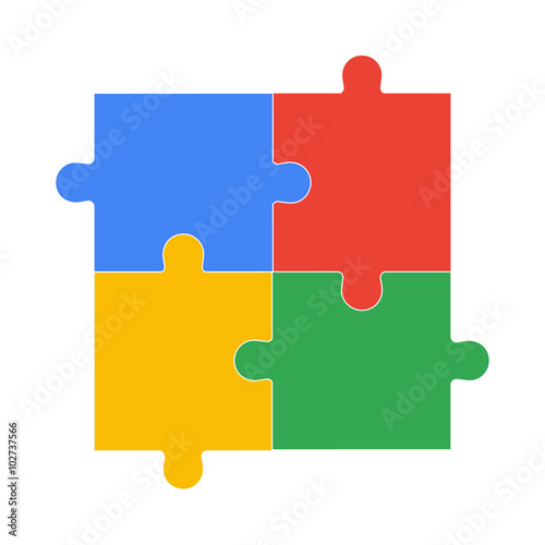 Color Puzzle set of five pieces