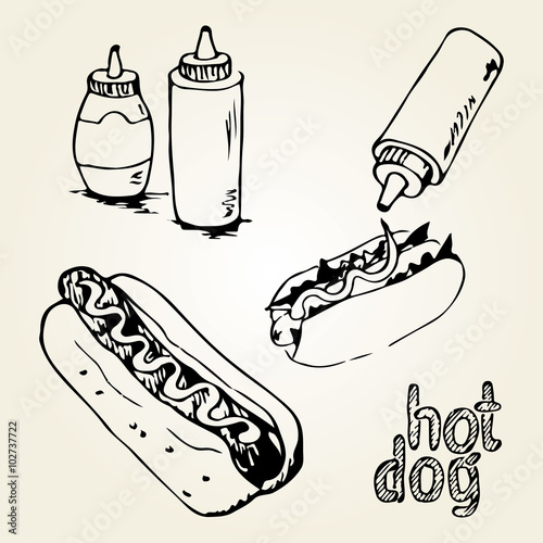 Hot Dog Hand Drawn Illustrations