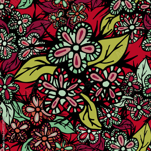 Boho Style Hand Drawn Seamless Pattern