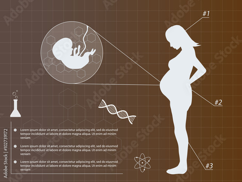 Pregnant woman infographic medicine background