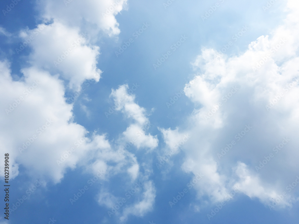 blue sky background with fluffy clouds