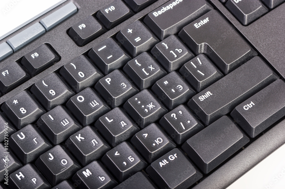 Electronic collection - black computer keyboard with key enter