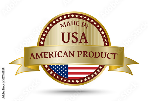 Made in The USA golden badge