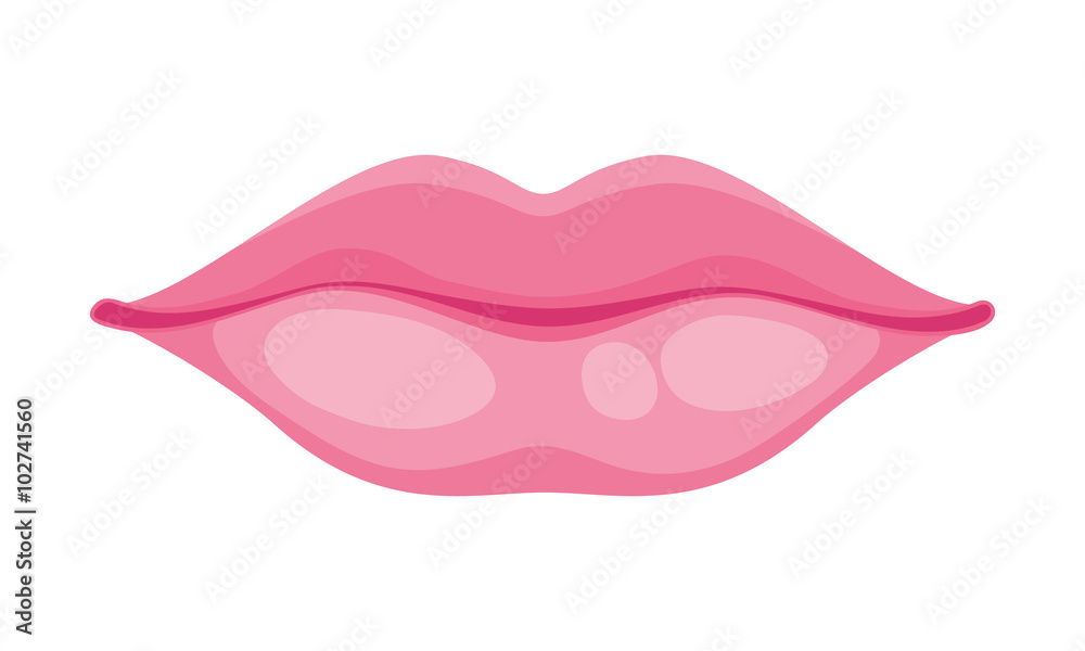 Naklejka premium Human lips simple style vector illustration.