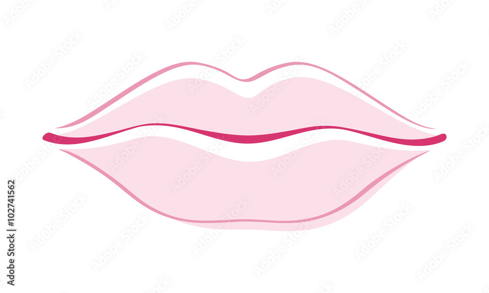 Human lips simple style vector illustration. Human lips simple style vector illustration.