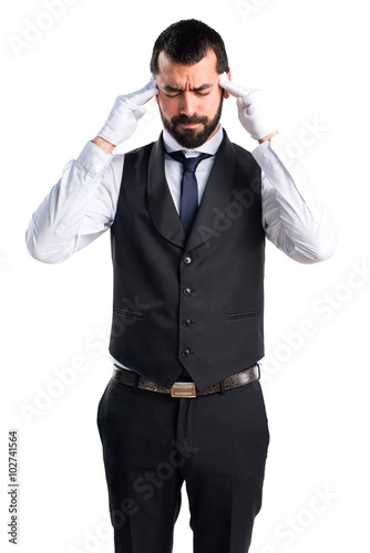 frustrated luxury waiter