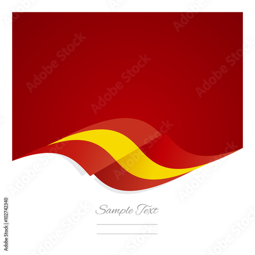 Abstract Spanish flag ribbon red background