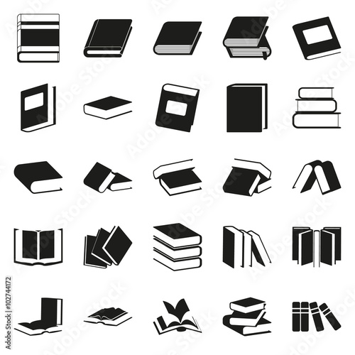 black book simple icons set