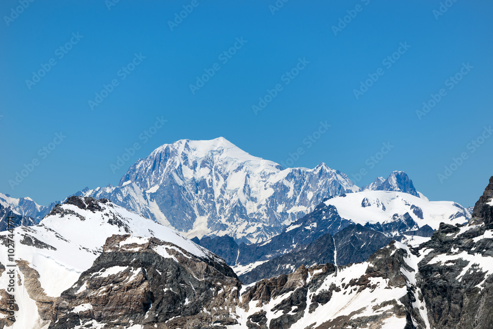 Il Monte Bianco visto dal Plateau Rosà Il Monte Bianco visto dal Plateau Rosà