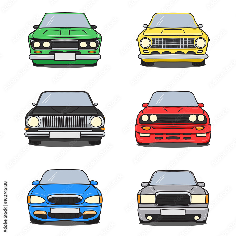 Obraz premium Abstract retro car silhouette background - Front view.