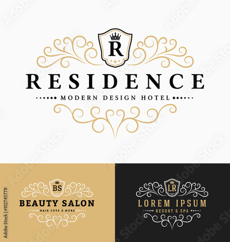 Luxurious Royal Logo Vector Re-sizable Design Template Suitable For Businesses and Product Names, Luxury industry like hotel, wedding, restaurant, beauty salon, real estate, resort and spa.
