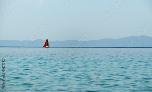 Red Sailing Boat