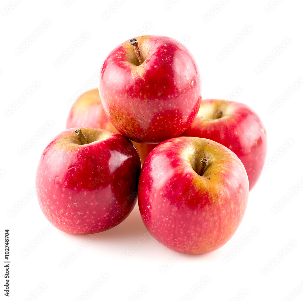 Group of stacked glossy apples studio isolated Group of stacked glossy apples studio isolated