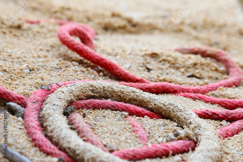 red rope and general rope on soil
