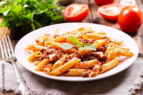plate of pasta bolognese