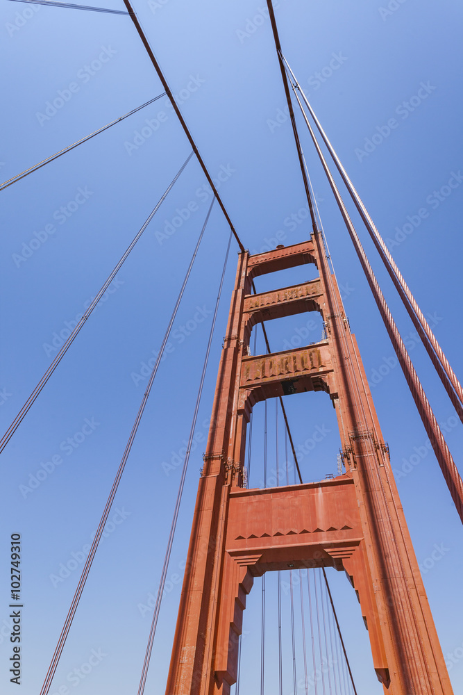 Golden gate bridge vivid day landscape, San Francisco Golden gate bridge vivid day landscape, San Francisco