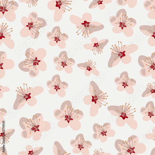 Seamless colorful background with Sakura flowers