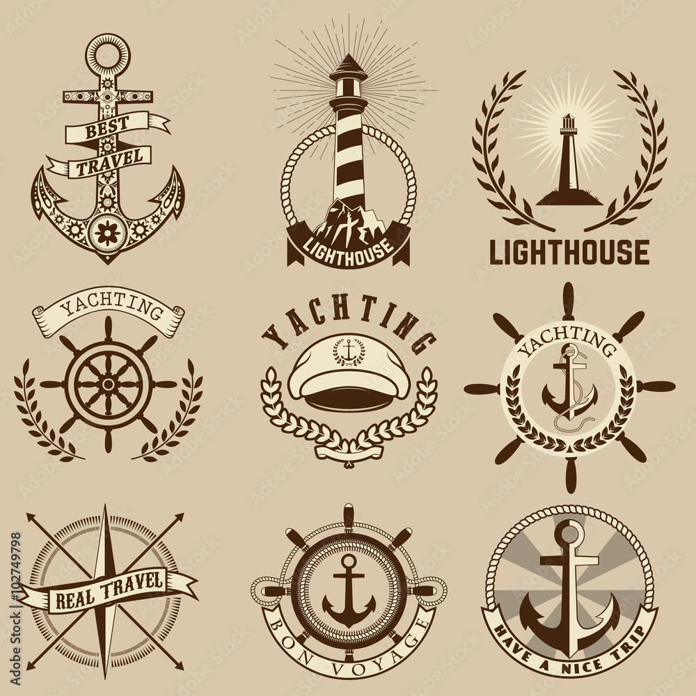 Fototapeta premium nautical labels set