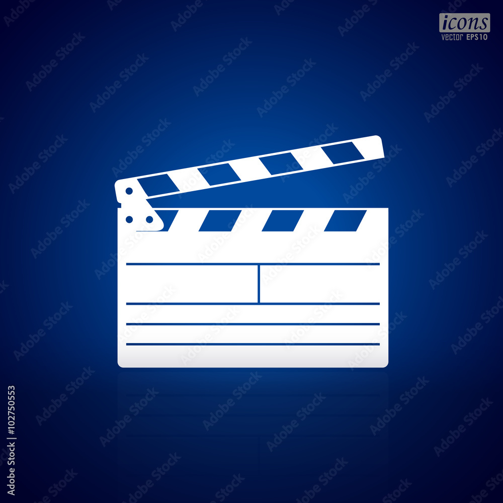 Obraz premium Movie clapper board vector icon.