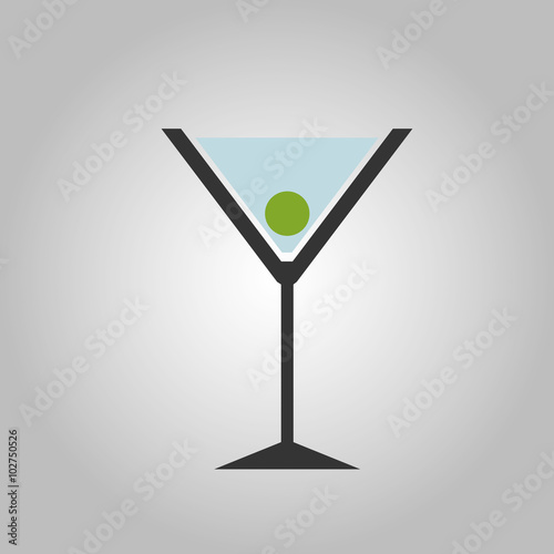 Cocktail Abstrakt mit grüner Olive