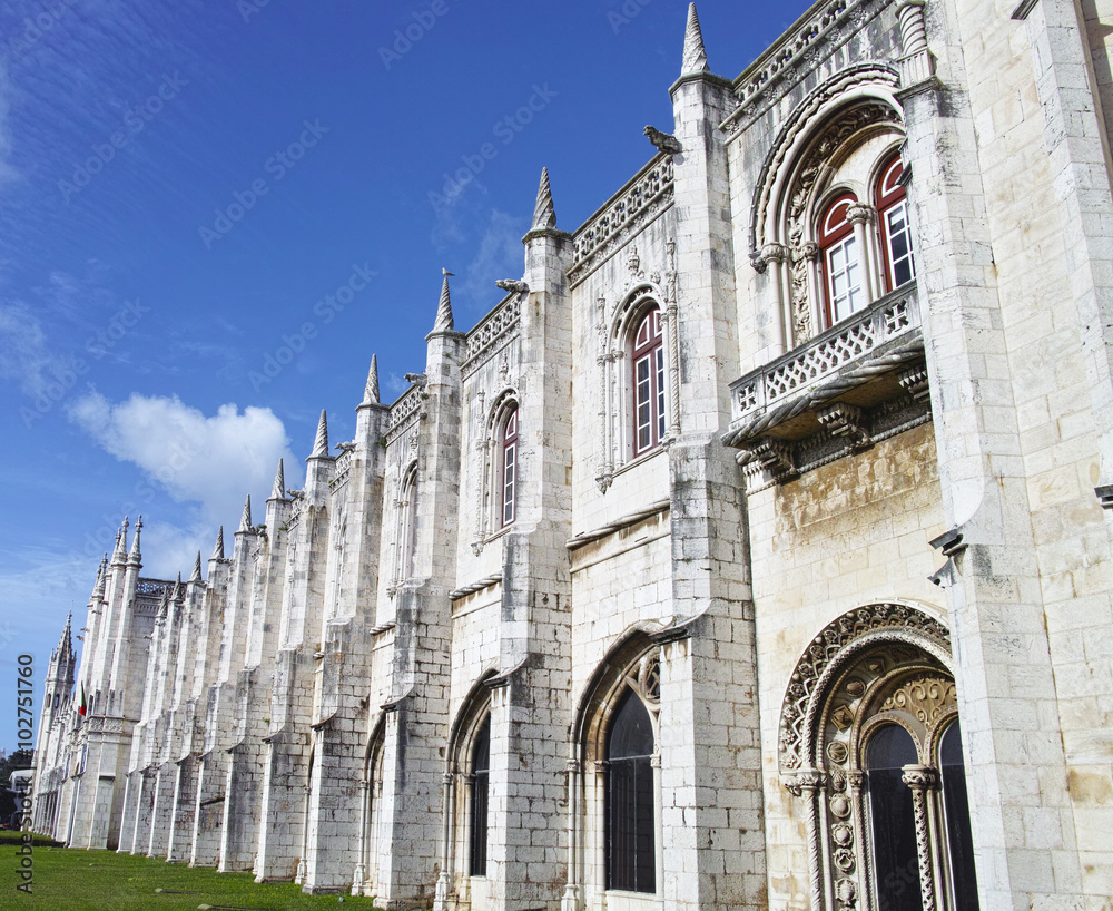 The Jeronimos Monastery or Hieronymites Monastery is located in