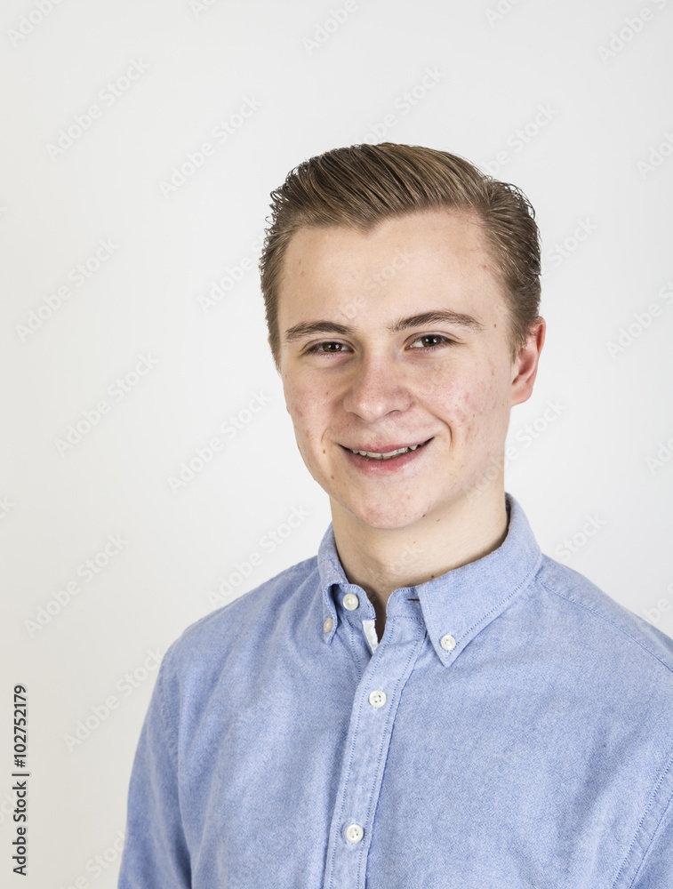 portrait of cute smiling teenage boy portrait of cute smiling teenage boy