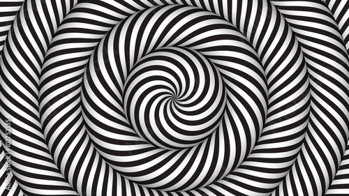hypnotic background with black and white concentric circles in motion