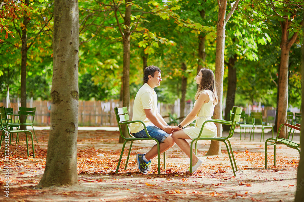 Beautiful young dating couple in Paris Beautiful young dating couple in Paris