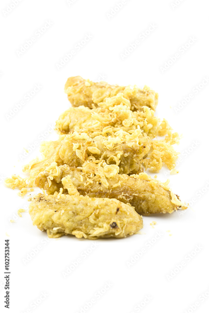 Fried Banana (Pisang Goreng) isolated on white background, traditional snack in Malaysia. Fried Banana (Pisang Goreng) isolated on white background, traditional snack in Malaysia.