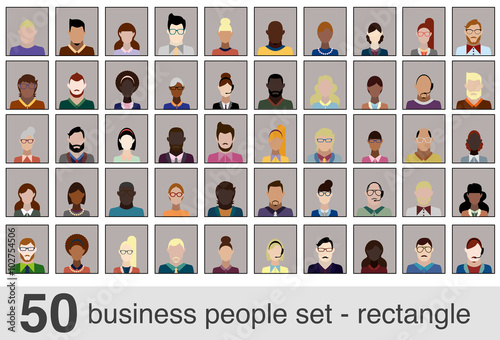 50 business people set - rectangle