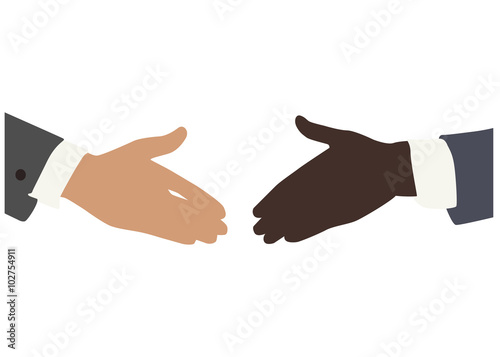 Handshake - weiße und schwarze Hand