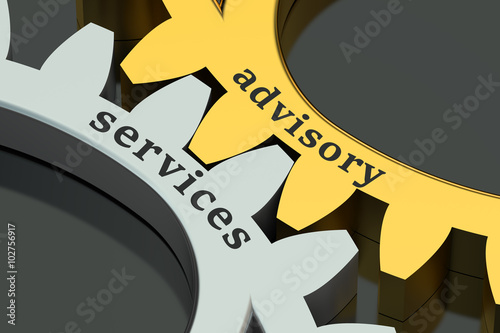 advisory services concept on the gearwheels photo