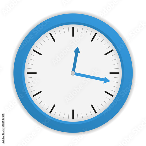 Isolated blue clock on white background