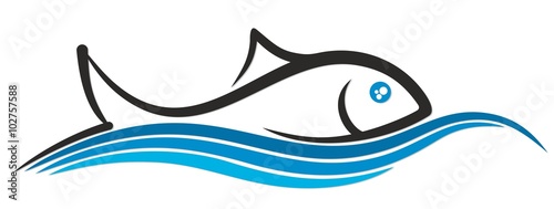 Logo fish with a wave.